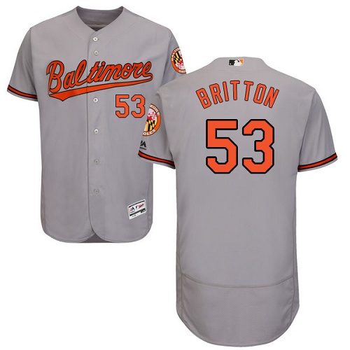 Orioles #53 Zach Britton Grey Flexbase Authentic Collection Stitched MLB Jersey